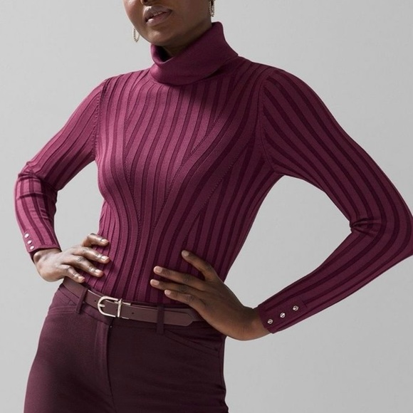 White House Black Market Sweaters - White House Black Market Long Sleeve Turtleneck burgundy worn once.